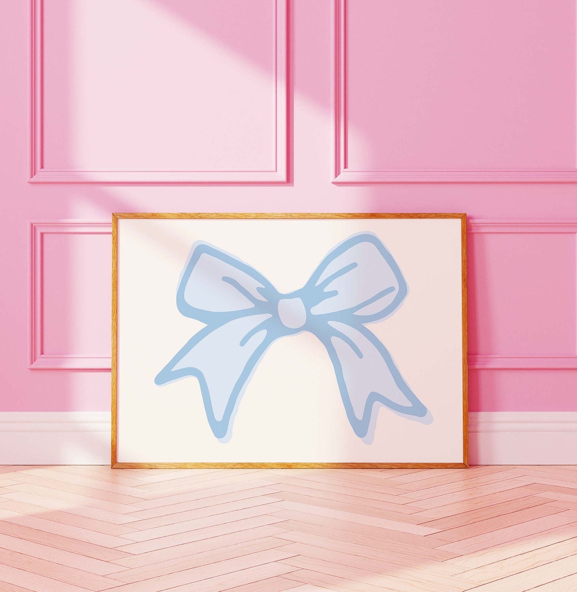 Light Blue Ribbon Bow Balletcore Nursery Soft Girls Room Poster - Image 4