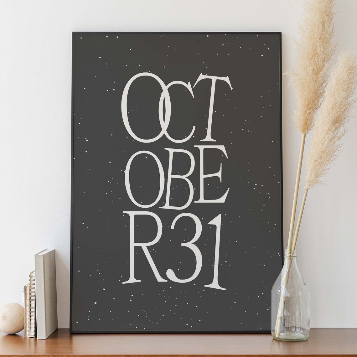 October 31 Minimal Black Halloween Date Typography Wall Decor Poster - Image 4