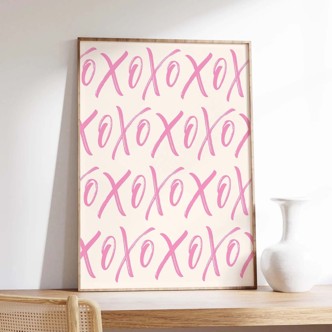 Xoxo Script Print Art Valentines Day Decor Pink Wall Art Trendy Valentines Cute Valentines Print - Image 4