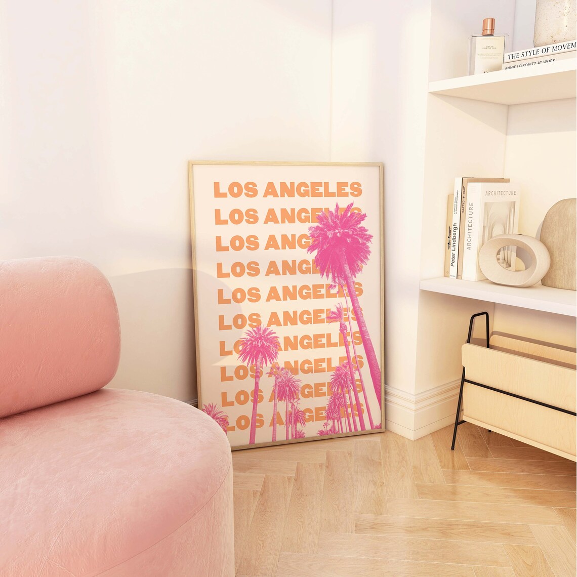 Los Angeles Palm Trees Retro Travel Art Poster for California Decor - Image 2