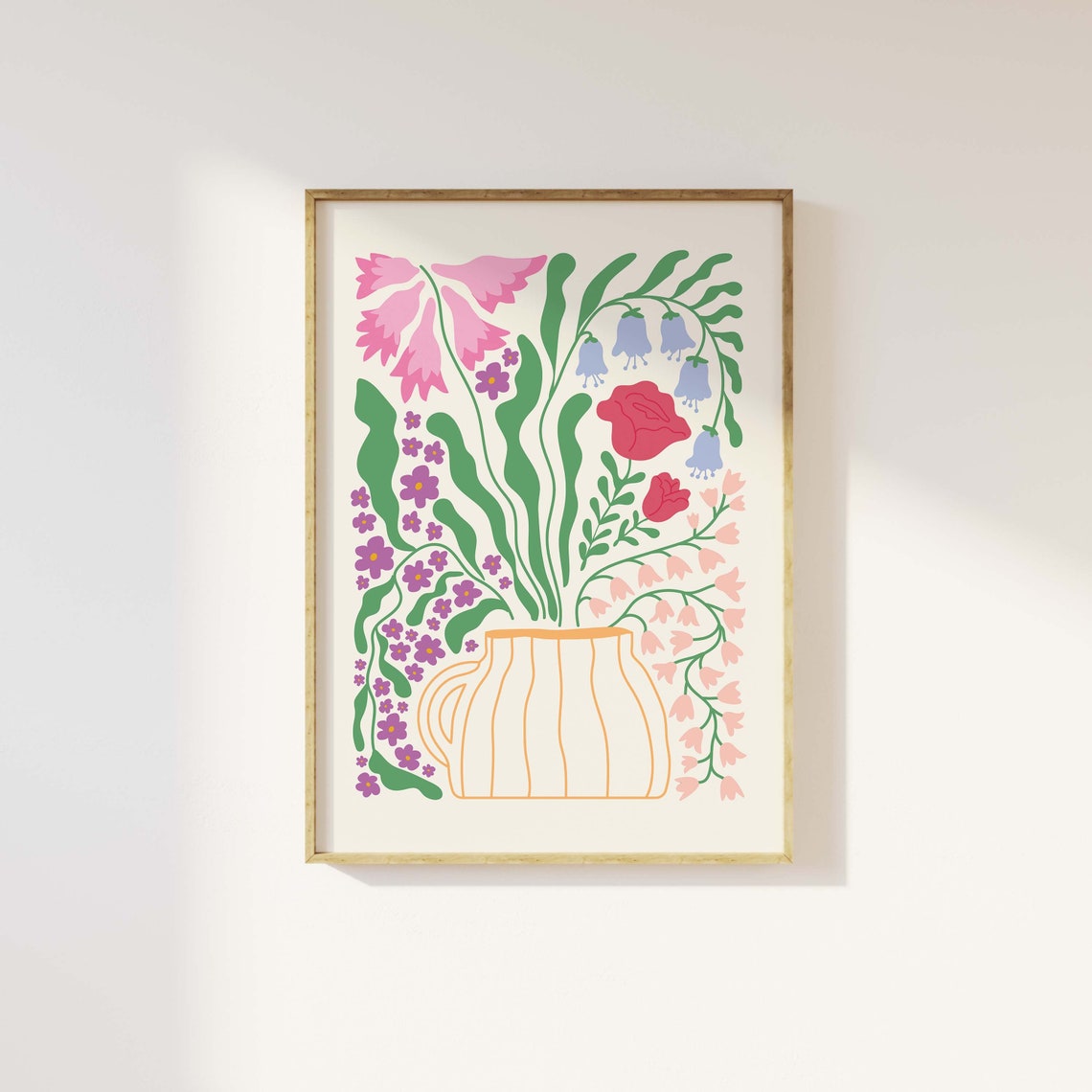 Abstract Floral Print Art Cute Flower Wall Art Trendy Botanical Wall Art Spring Art Print - Image 4