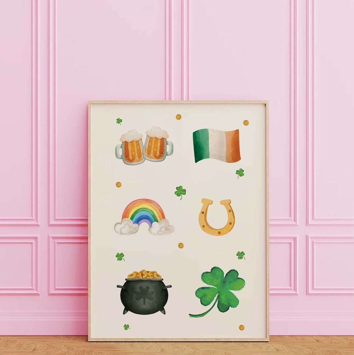 St Patricks Day Print Art Green Shamrock Print Cute Ireland Holiday Wall Decor Irish Wall Art - Image 2