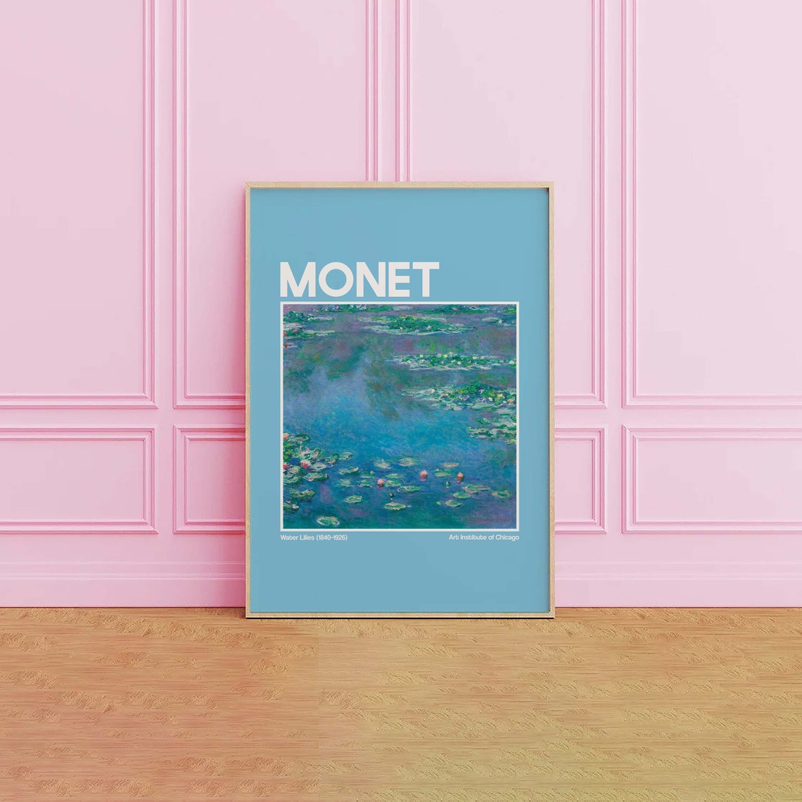 Monet Water Lilies Blue Exhibition Poster Impressionist Art Chicago - Image 5