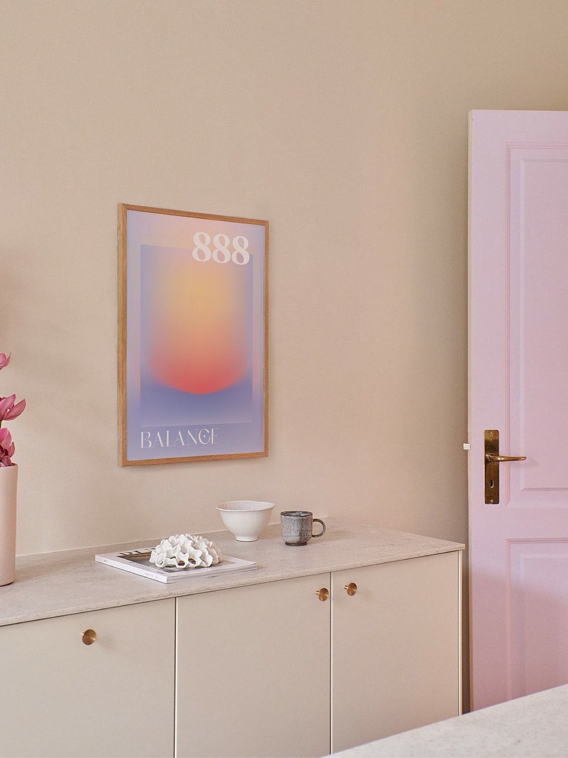 Angel Number 888 Balance Poster with Pastel Aura Gradient Design - Image 5