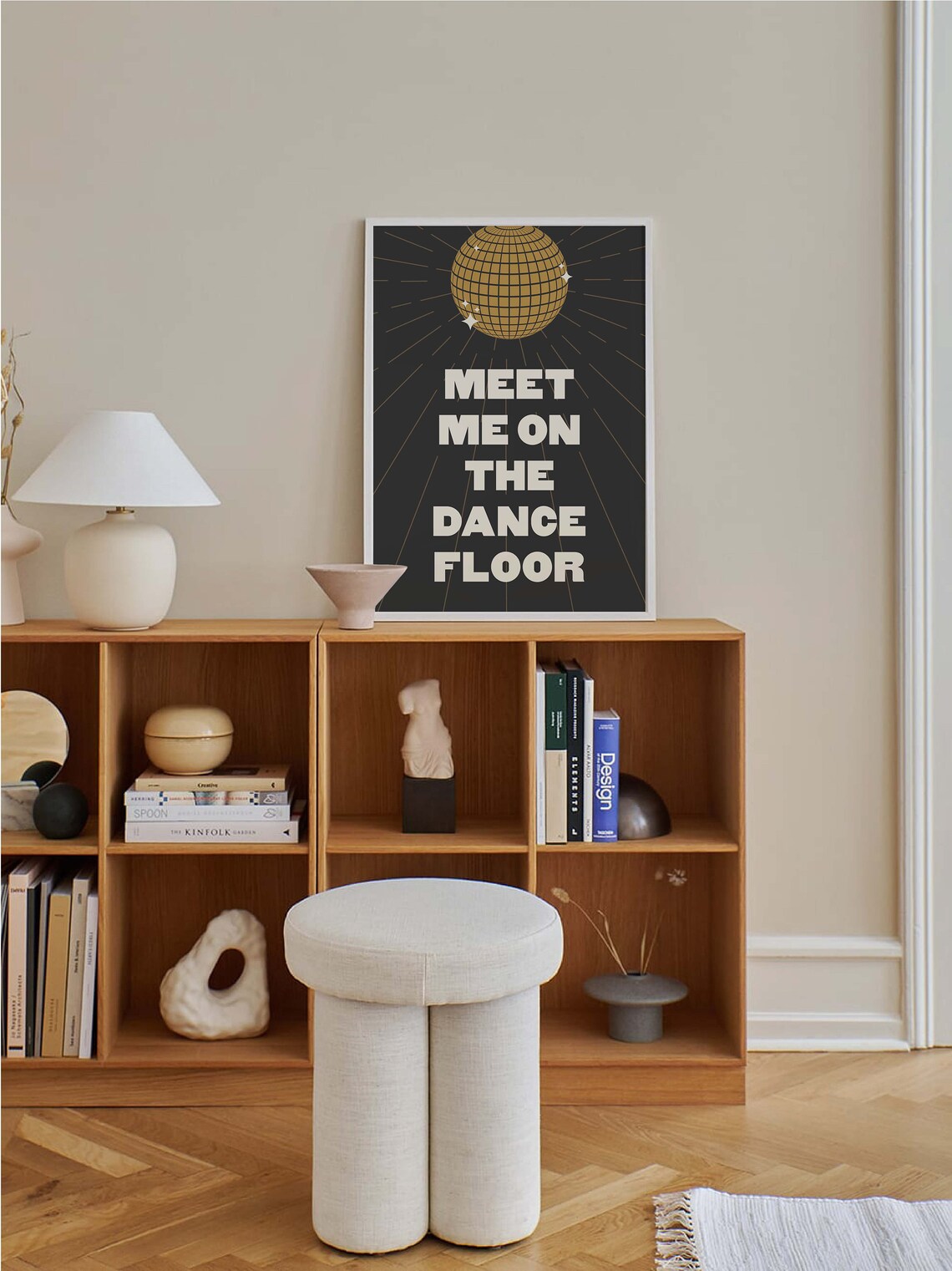 Meet Me On The Dance Floor Gold Disco Ball Party Quote Poster - Image 4