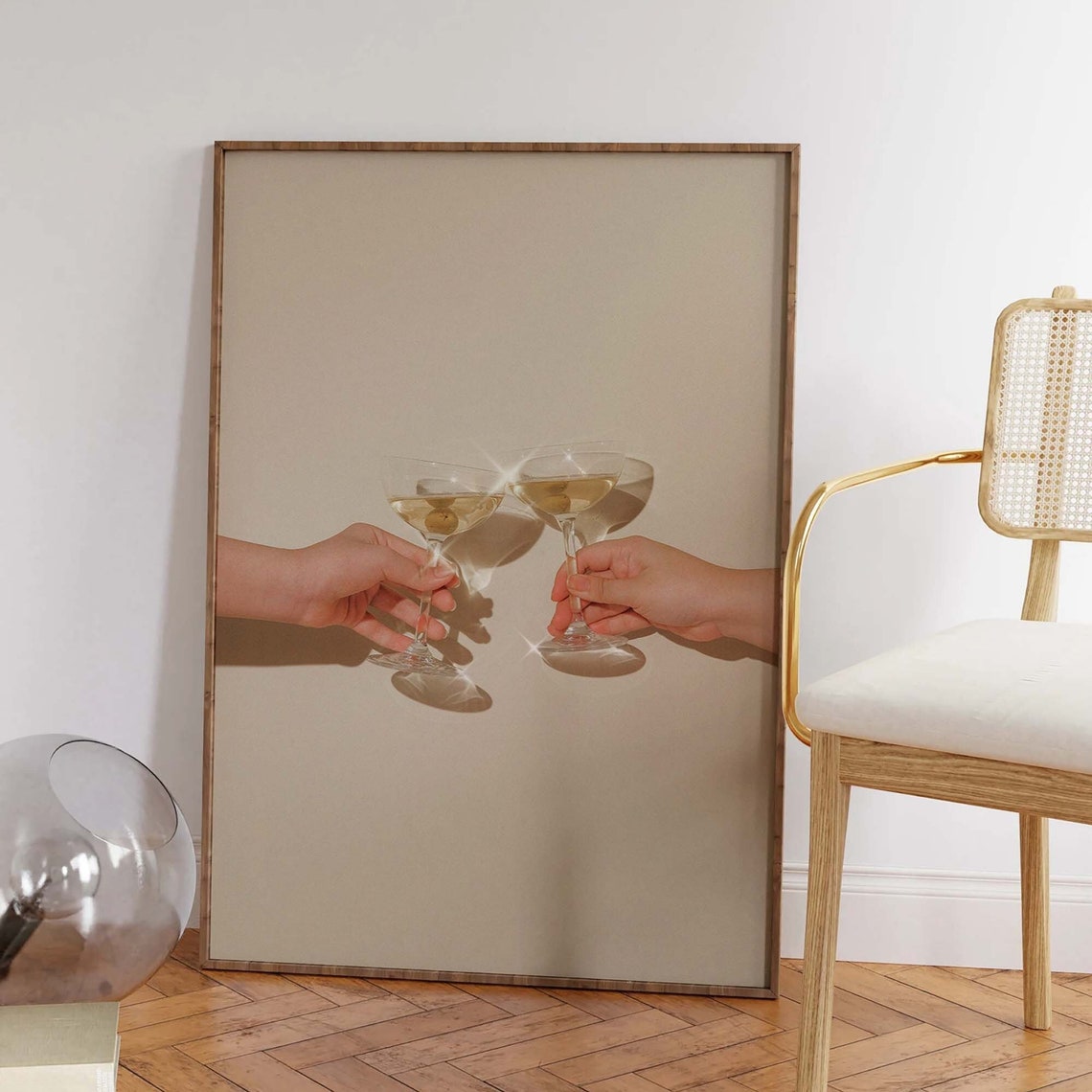 Champagne Cocktail Cheers Hands Clinking Glasses Photo Art Poster - Image 4