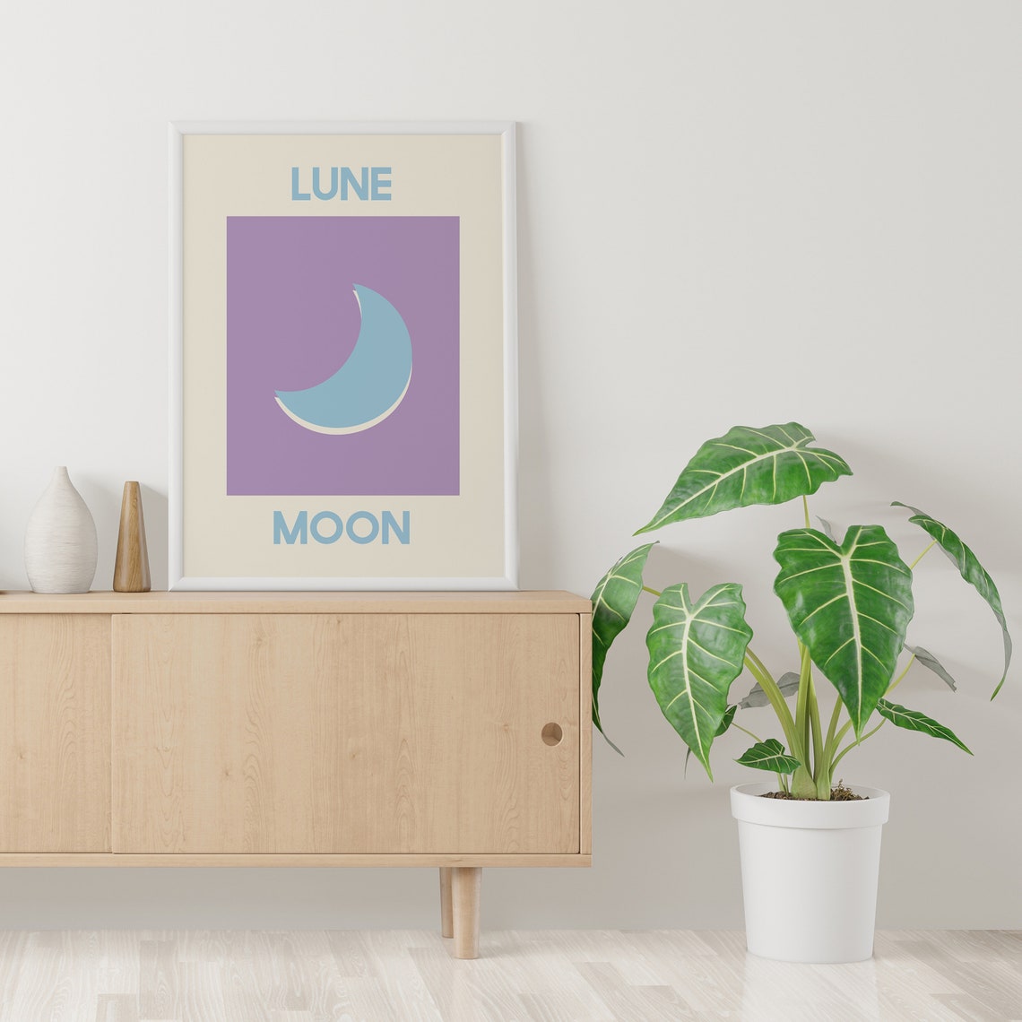 Lune Moon Print Art Blue Moon Wall Art Cute Trendy Wall Art - Image 5