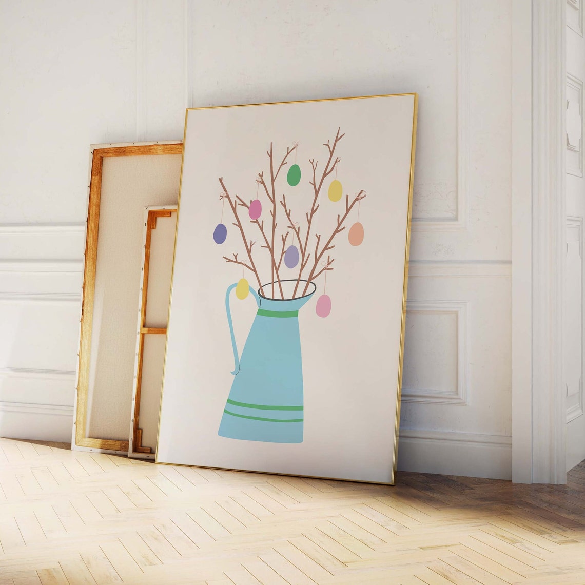 Easter Tree Print Art Cute Easter Art Print Easter Eggs Wall Art Trendy Easter Decor Spring Wall Decor - Image 3