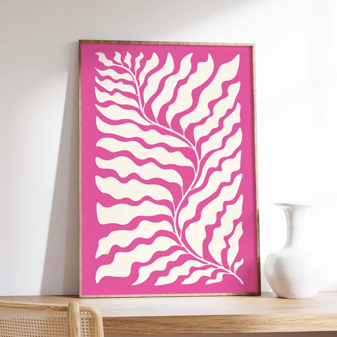 Botanical Print Art Pink Abstract Floral Art Cute Trendy Wall Art Eclectic Maximalist Wall Art - Image 4