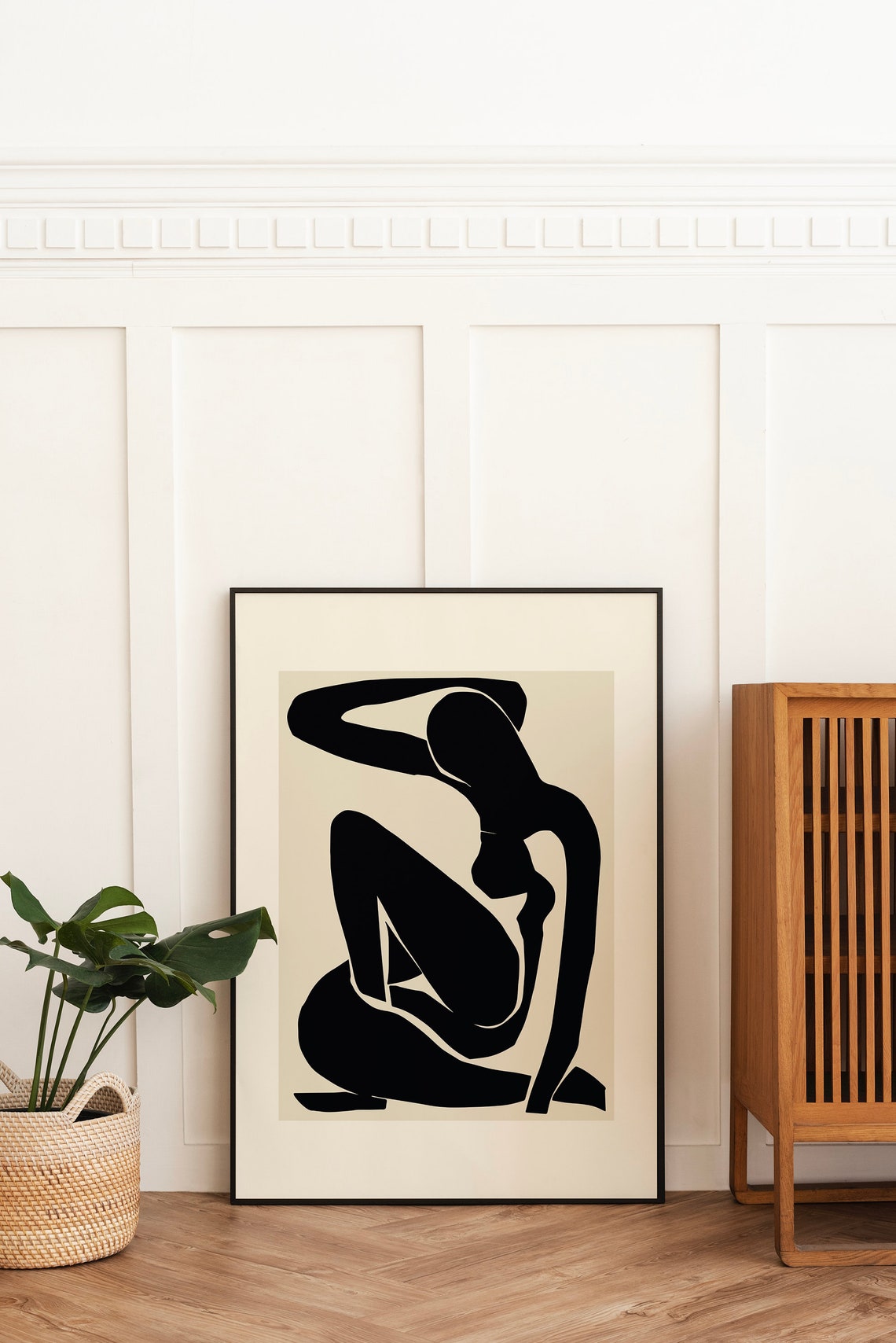 Matisse Style Black Nude Silhouette Minimalist Modern Art Print - Image 3