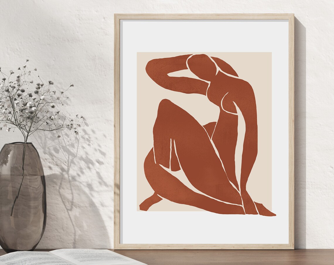 Henri Matisse Abstract Art Abstract Print Minimalist Painting Terracotta Print Wall Art Boho Decor