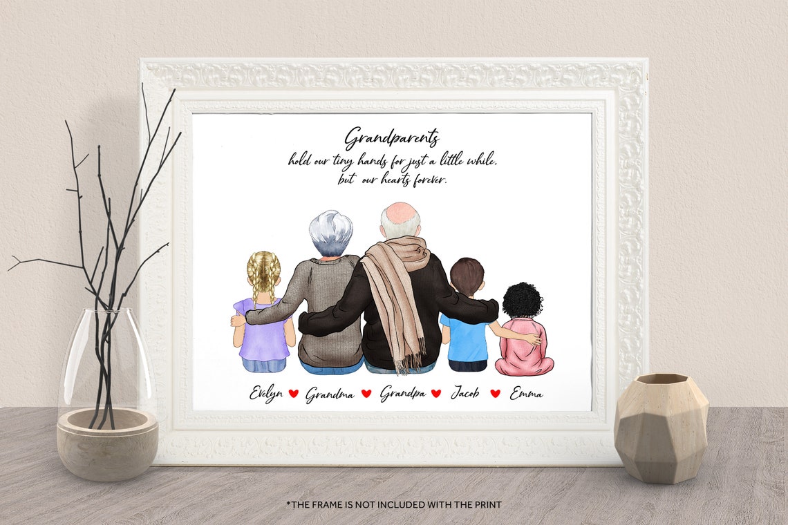 Personalized Grandparents And Grandchildren Wall Art Gift From Grandchildren Birthday Gift For Grandparents Christmas Gift From Grandkids