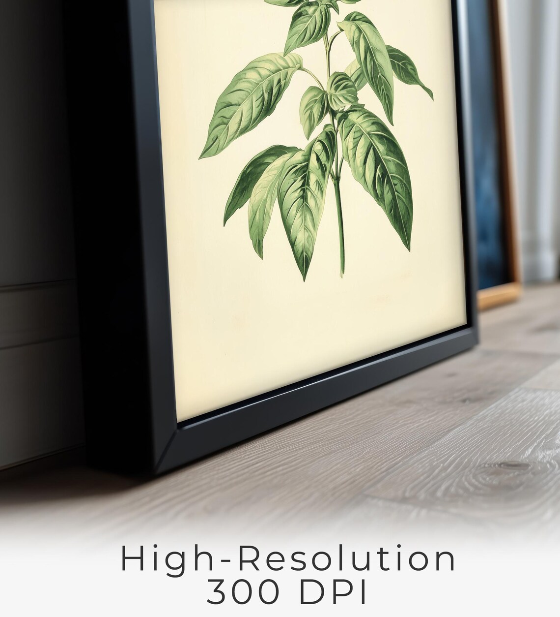 Basil Minimalist Botanical Kitchen Herb Art Print - Image 2