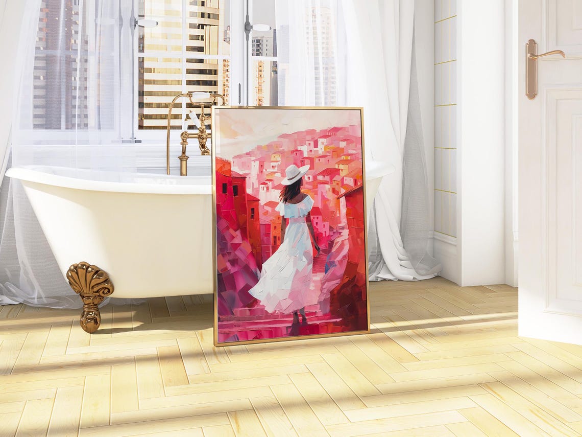 Woman Oil Painting Impasto Print Women Poster Contemporary Modern Art Poster Home Decor Abstract Art Colourful Female Prints Bedroom Decor - Image 2