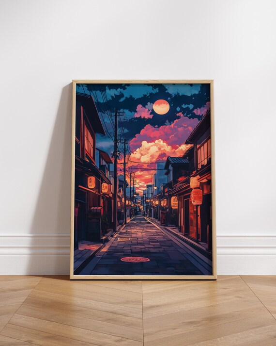 Tokyo Cityscape Poster Mangastyle Street Art Vibrant Japanese Wall Decor For Anime Lovers Urban Enthusiasts