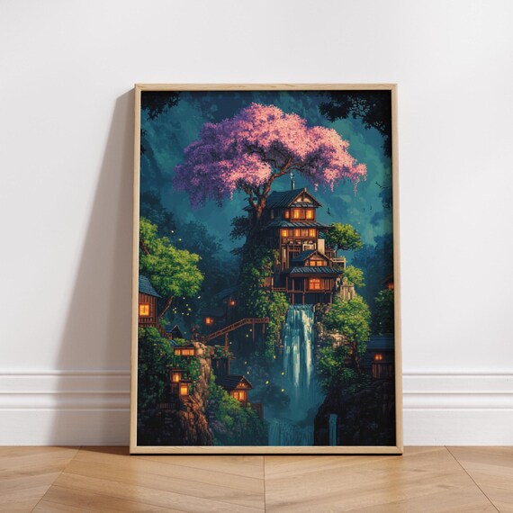 8bit Enchanting Matte Posters Dreamy Wall Art Magical Home Decor Gift For Nature Lovers Ideal And Office