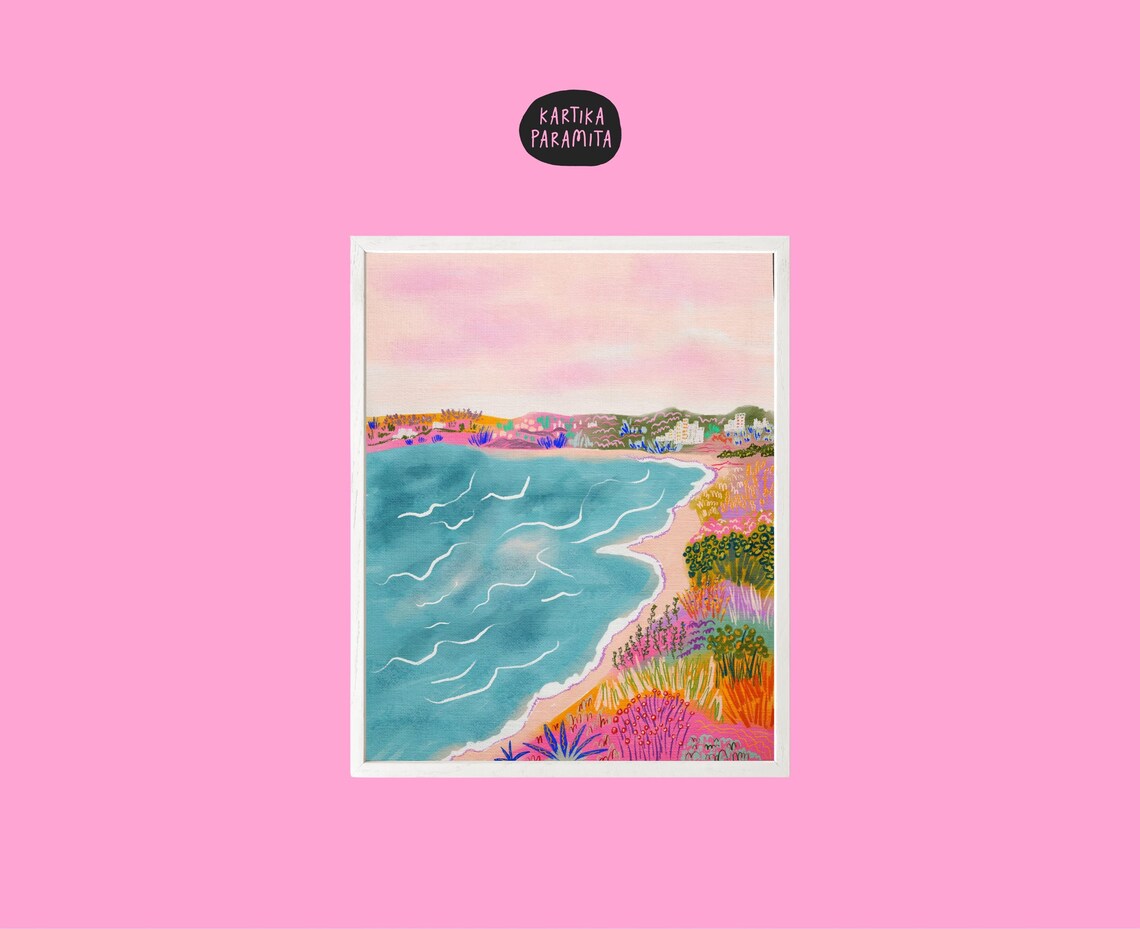 Colorful Seascape Painting Abstract Coastal Wall Art Print