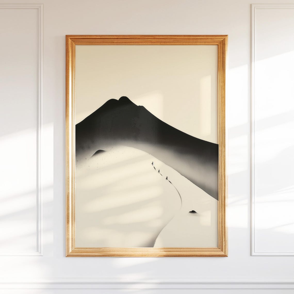 Zen Ink Landscape Wall Pictures Modern Folk Art Mountain Scene Gift Minimalist Nature Decor Artwork