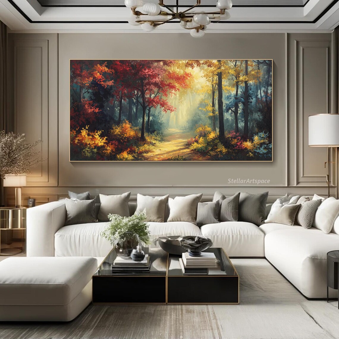 Colorful Forest Tree Painting, Contemporary Art Print - Image 4