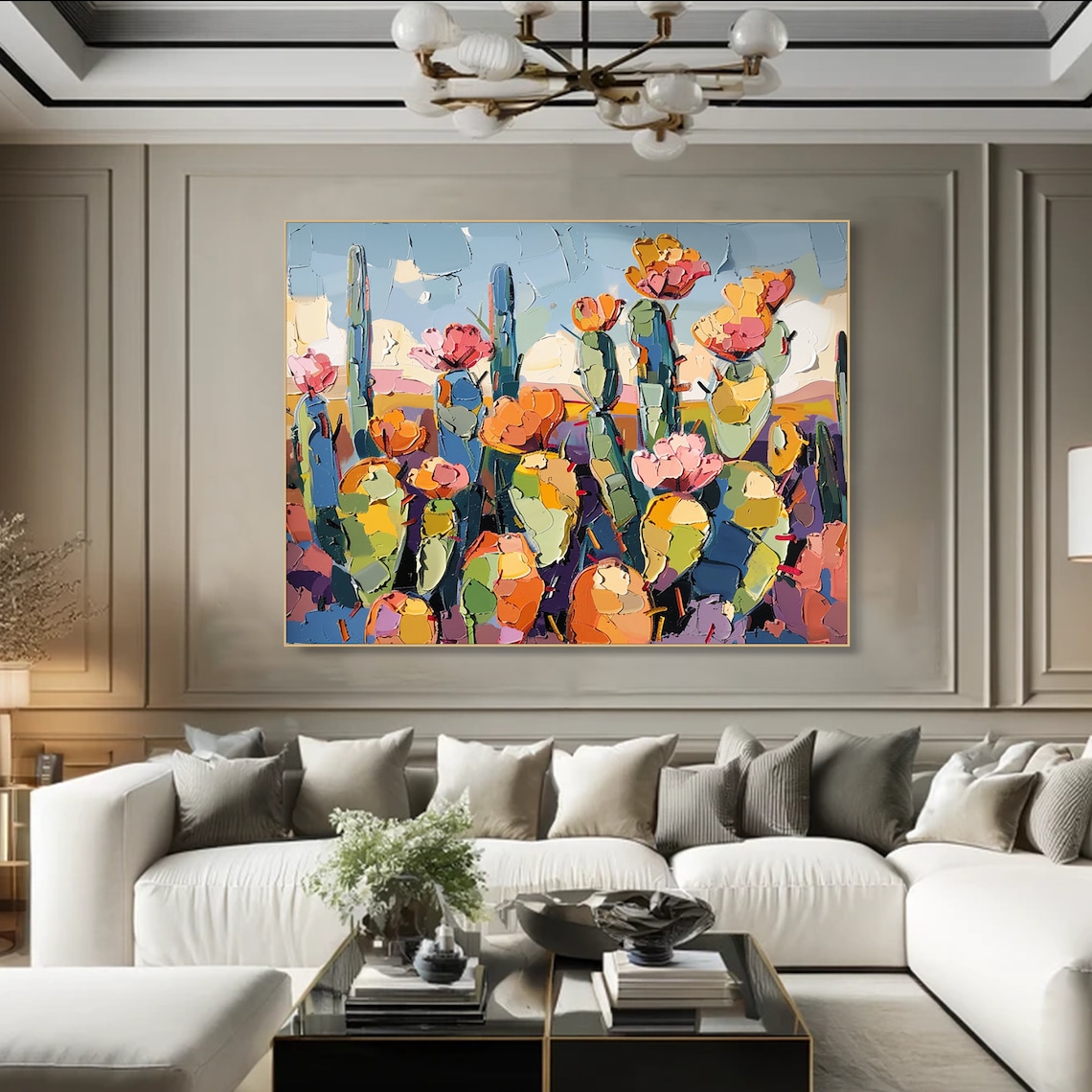 Abstract Cactus Flower Painting, Modern Wall Art Print - Image 6