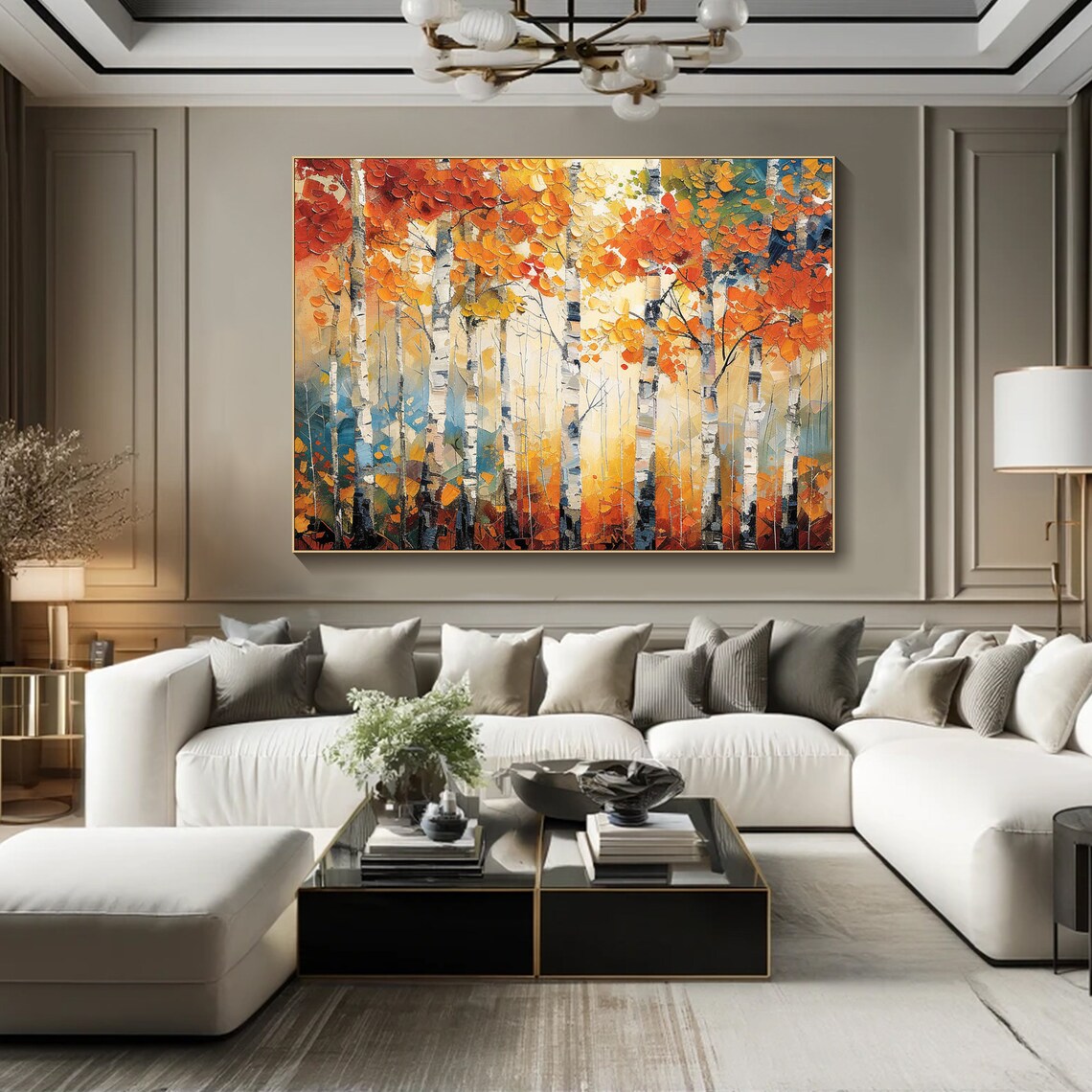 Autumn Birch Trees Wall Art Print, Textured Fall Forest - Image 5