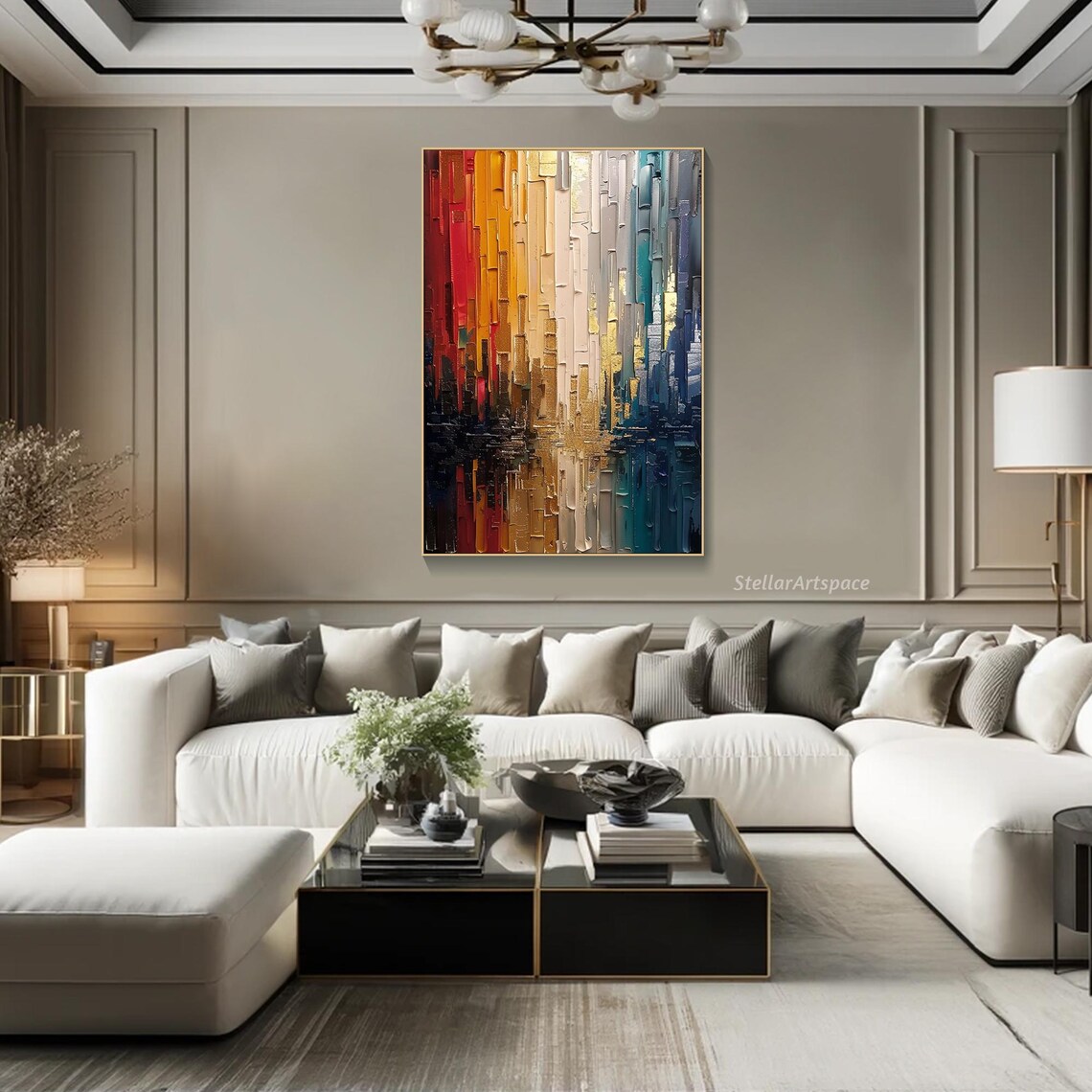 Abstract Oil Painting, Statement Living Room Art Print - Image 3