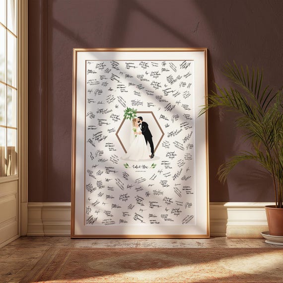 Wedding Guest Book Alternative Personalized Wedding Couple Art Print Or For Guest Signatures Custom Wedding Keepsake