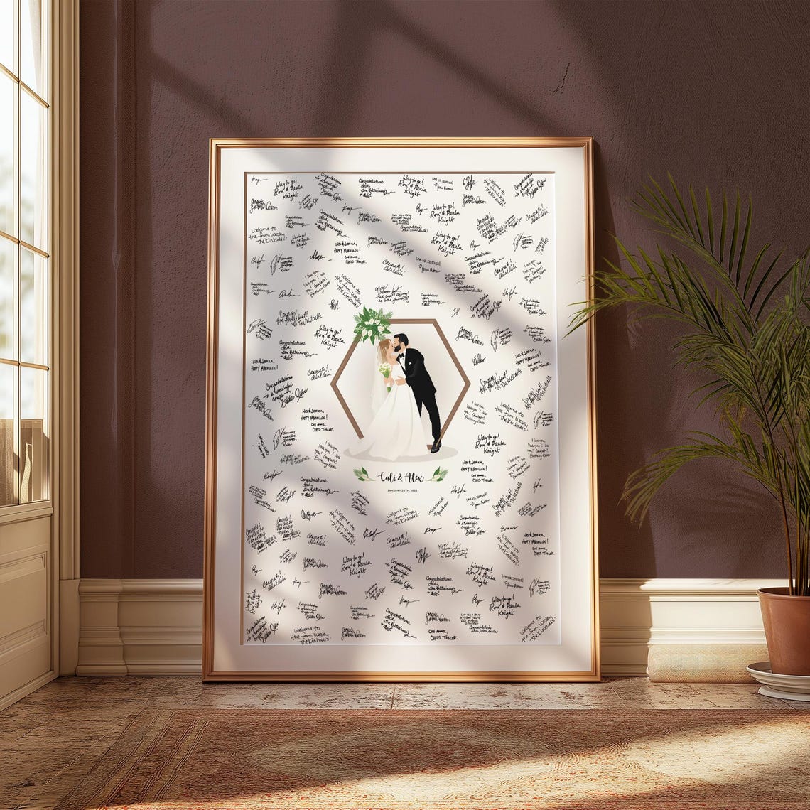 Wedding Guest Book Alternative Personalized Wedding Couple Art Print Or For Guest Signatures Custom Wedding Keepsake