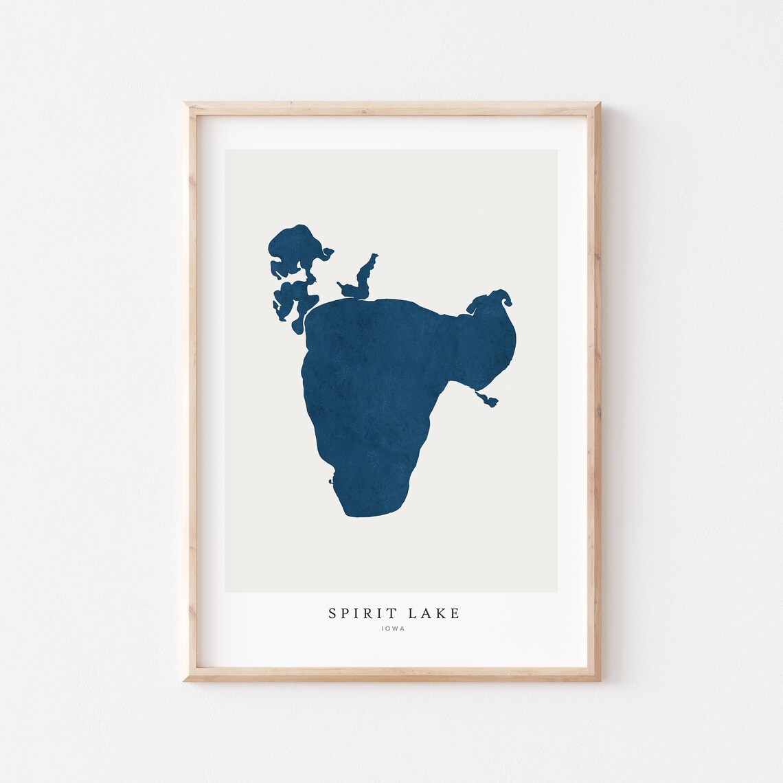 Spirit Lake Print Poster Art Wall Map House Gift Iowa