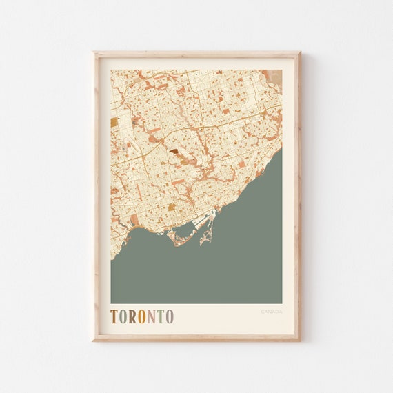 Toronto Map Poster, Boho Toronto Ontario Art Print