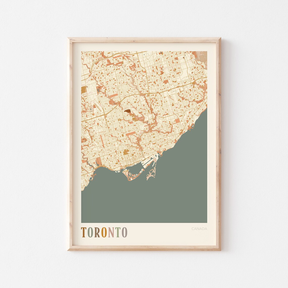 Toronto Map Poster, Boho Toronto Ontario Art Print