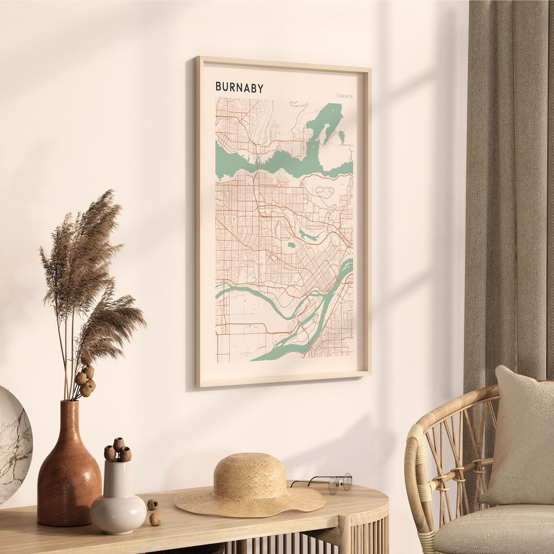 Burnaby Canada Minimalist City Street Map Art Poster Home Decor - Image 3