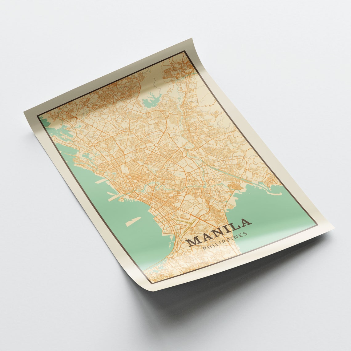 Manila Philippines Vintage Street Map City Art Poster Home Decor Gift - Image 2