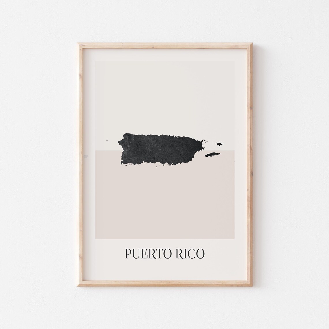 Puerto Rico Map Poster Print Minimalist Boho Wall Art Decor For Home Or Gift