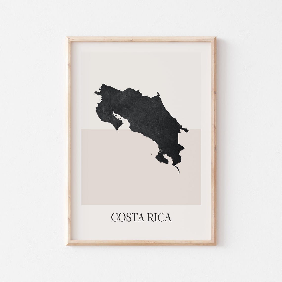 Costa Rica Country Map Silhouette Minimalist Black Art Poster
