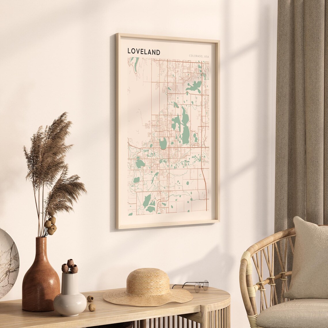 Loveland Colorado Minimalist City Street Map Wall Decor Poster - Image 3