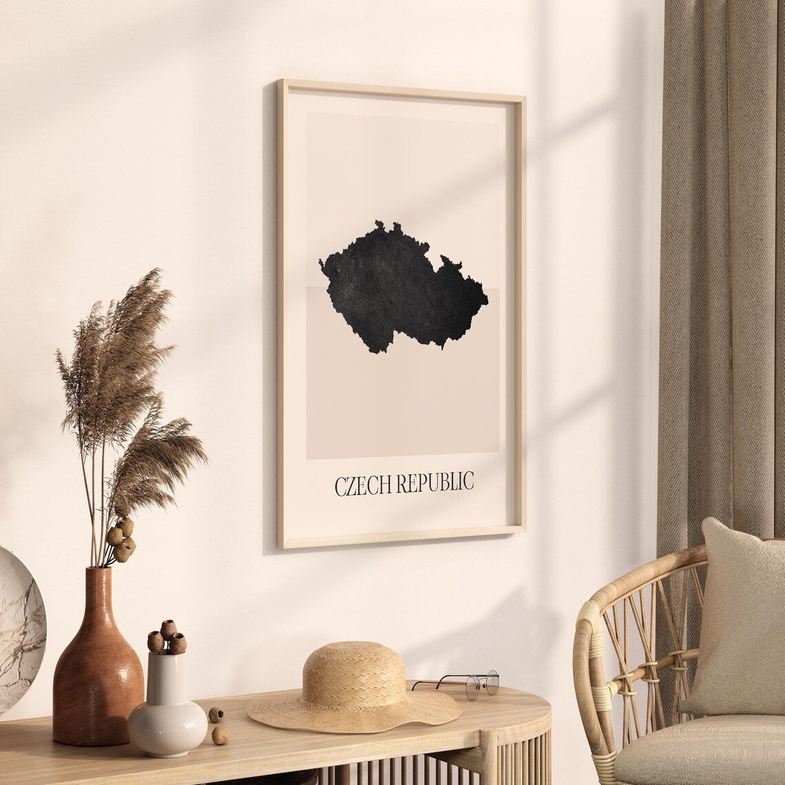 Czech Republic Country Map Silhouette Minimalist Art Poster for Home - Image 3