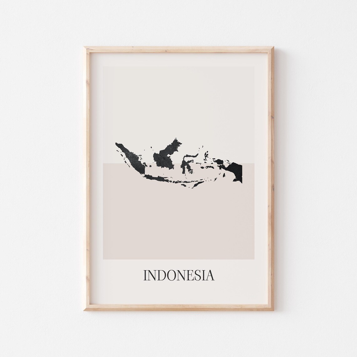 Indonesia Map Poster Print Minimalist Boho Wall Art Decor For Home Or Gift