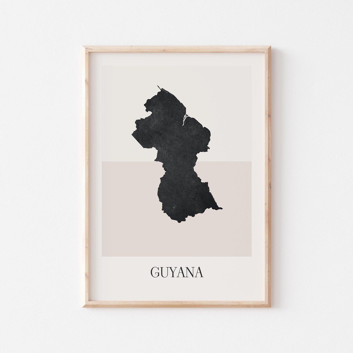Guyana Map Poster Print Minimalist Boho Wall Art Decor For Home Or Gift
