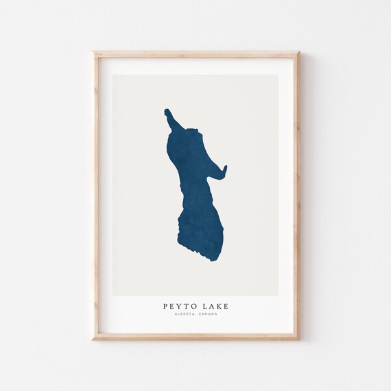 Peyto Lake Print Poster Art Wall Map Modern