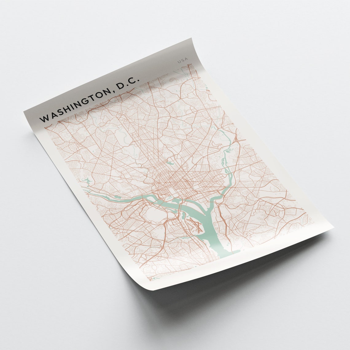 Washington DC Minimalist Street Map Capital City Art Decor Poster - Image 2