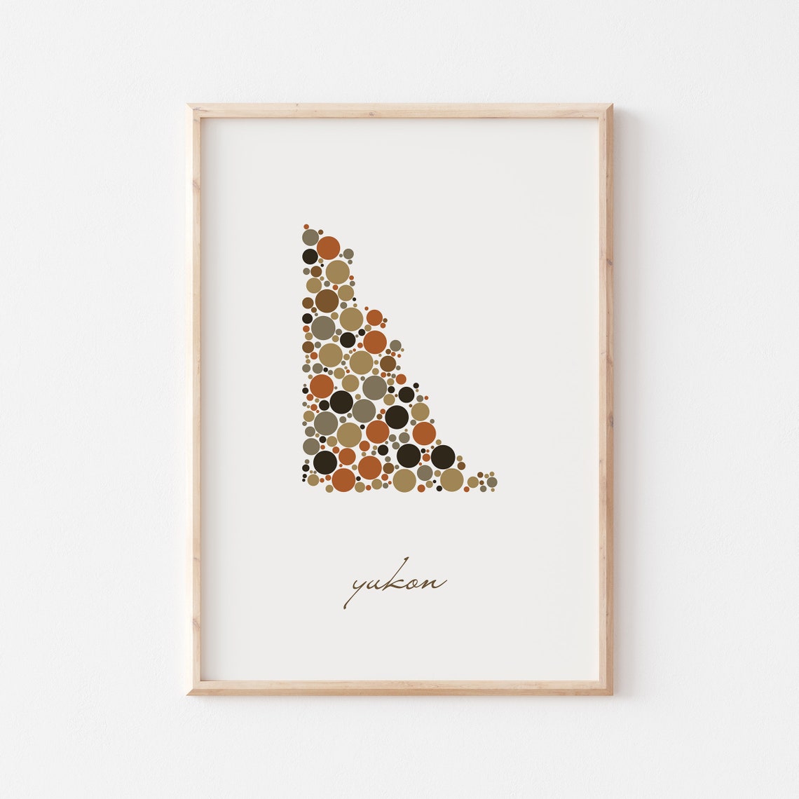 Yukon Canada Decorative Colorful Retro Dotted Territory Map Poster - Image 2