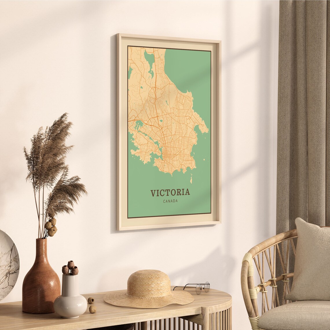 Victoria Canada Vintage Street Map City Art Poster Home Decor Gift - Image 3
