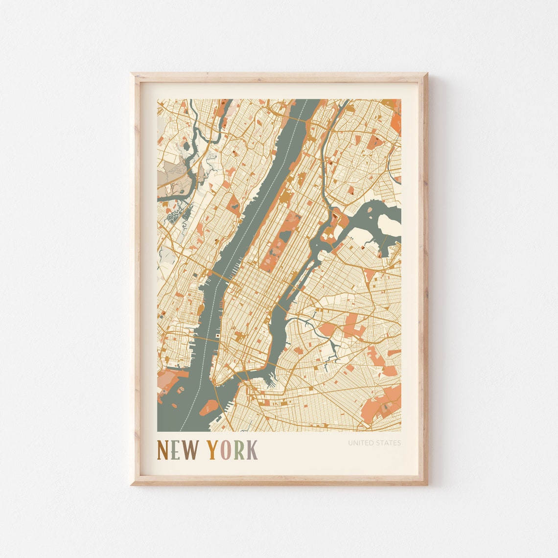 New York Map Poster New York Wall Art New York City Map Map Of New York New York Print New York Travel New York Usa Boho Wall Art