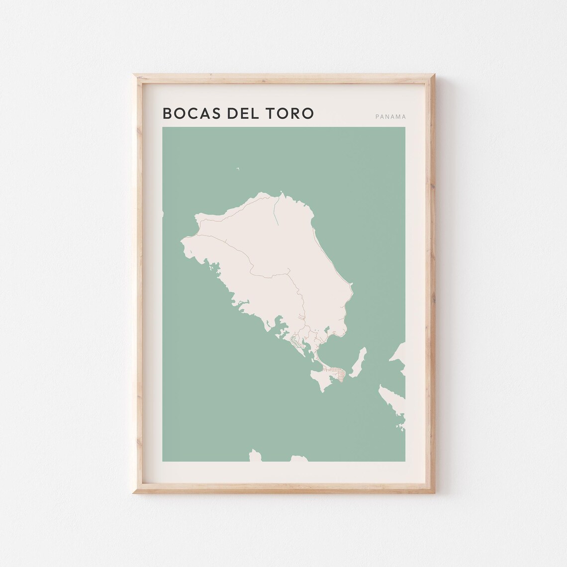 Bocas Del Toro Map Poster Print Wall Art Panama Travel Gift Farmhouse Decor