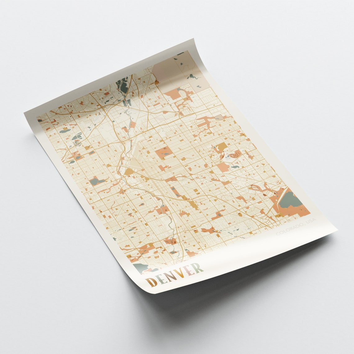 Denver Colorado Retro City Map Poster Mile High City Grid Art - Image 2