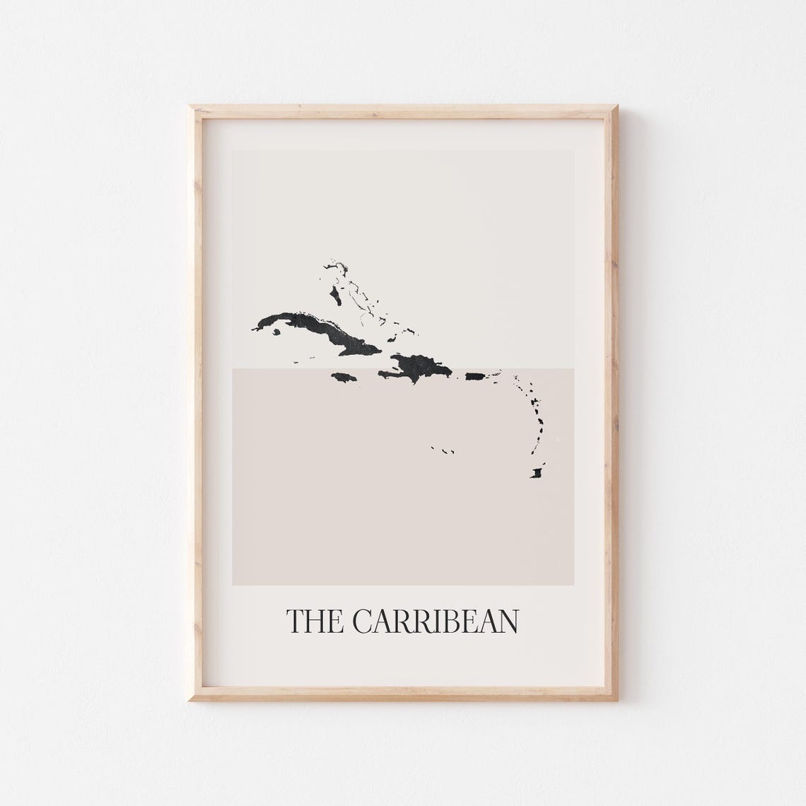 The Caribbean Region Islands Map Silhouette Minimalist Art Poster