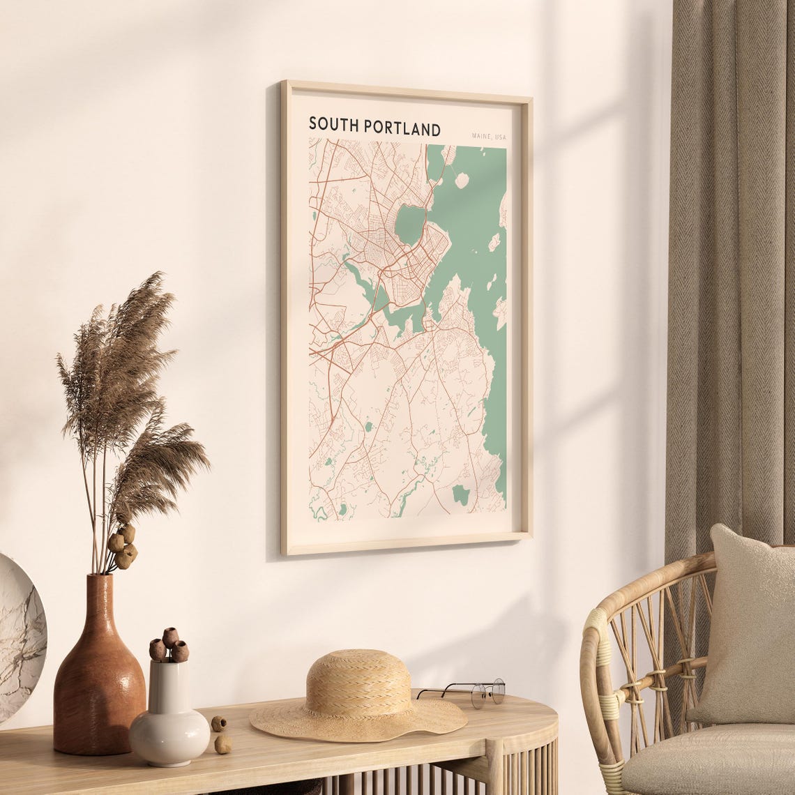 South Portland Map Poster South Portland Print South Portland Poster South Portland Wall Art Maine Travel Gift Scandi Poster - Image 3