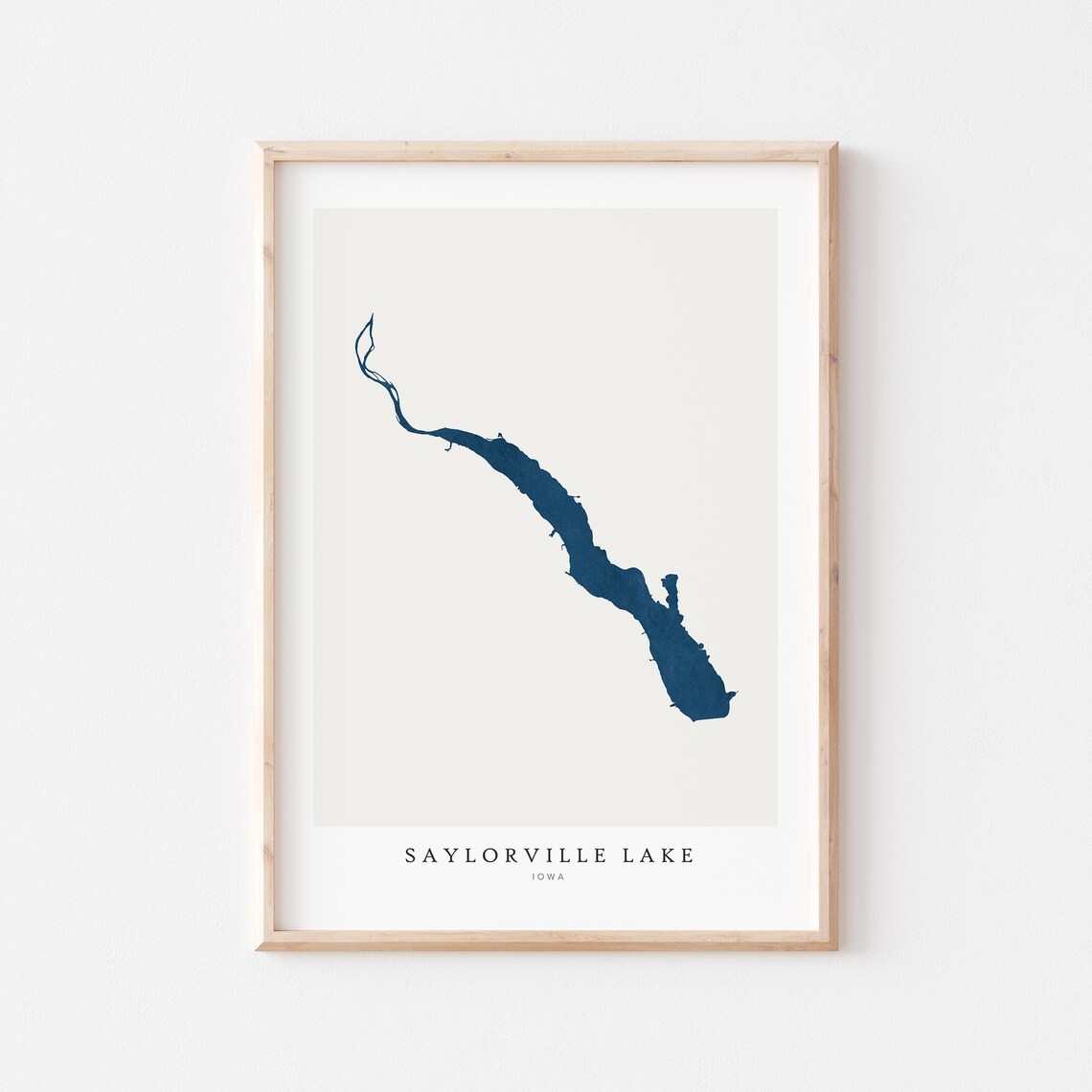 Saylorville Lake Print Poster Art Wall Map House Iowa
