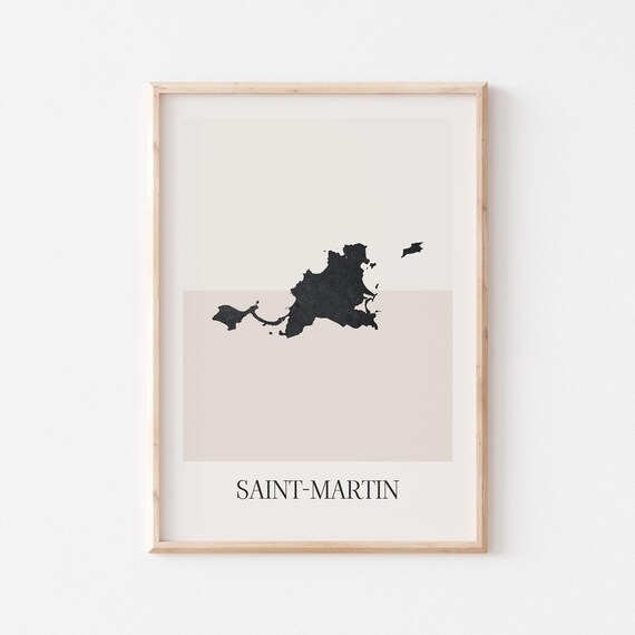 Saint Martin Map Poster Print Minimalist Boho Wall Art Decor For Home Or Gift
